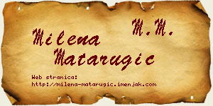 Milena Matarugić vizit kartica